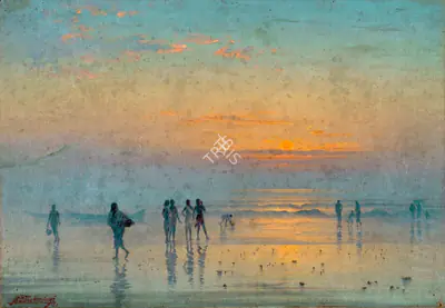 Sardar Sobha Singh (Artist), Sunset, 1925, Painting