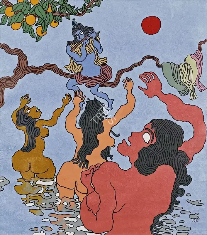 Prokash Karmakar (Artist), Radha Krishna, 2005, Painting