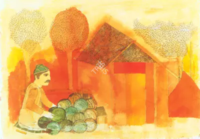 Badri Narayan (Artist), The Watermelon Seller, 2005, Painting
