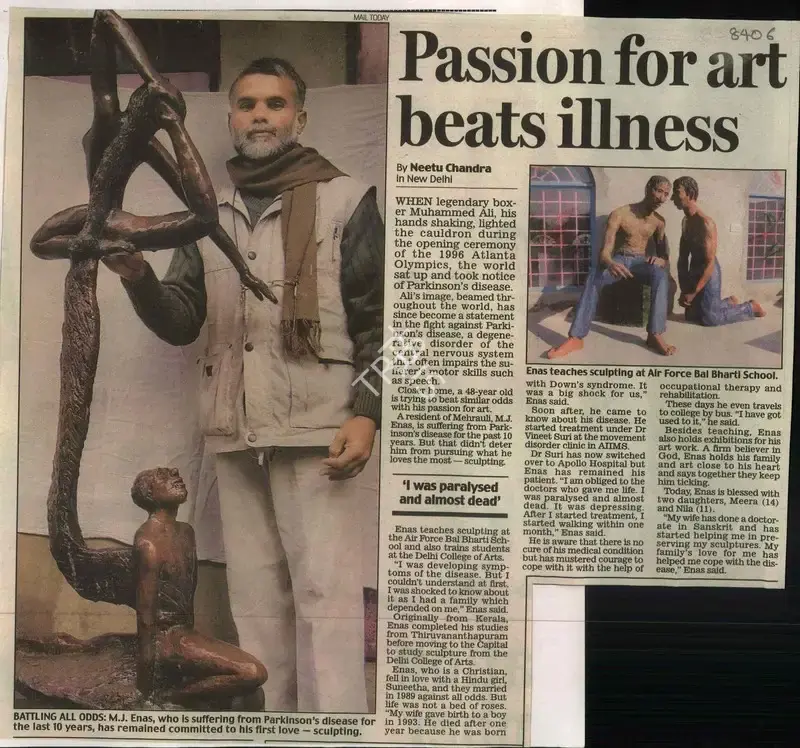 Neetu Chandra (Reporter), Passion for Art Beats Illness, 2010, Newspaper Clipping