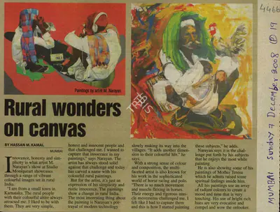 Hassan M. Kamal (Reporter), Rural Wonders on Canvas, 2008, Newspaper Clipping