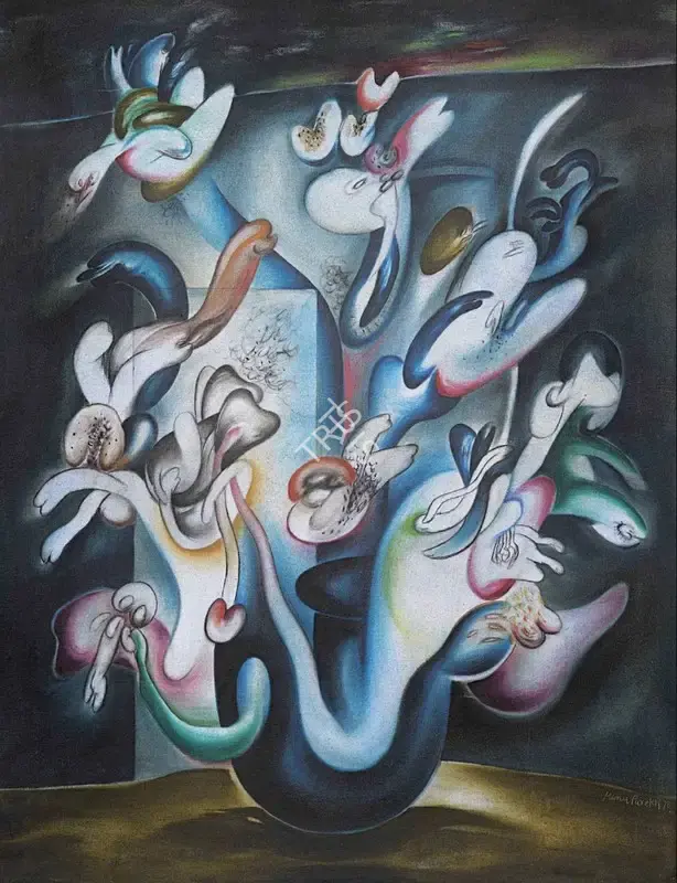 Manu Parekh (Artist), Untitled (Flower Vase), 1978, Painting