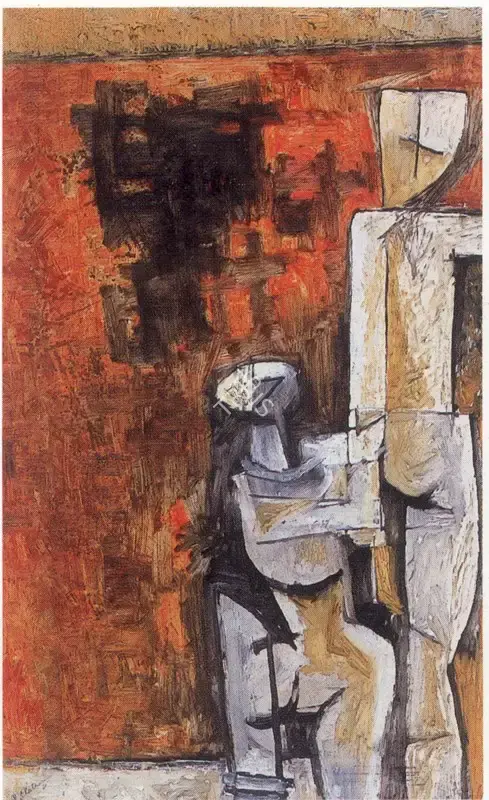 K.S. Kulkarni (Artist), Couple, 1960, Painting