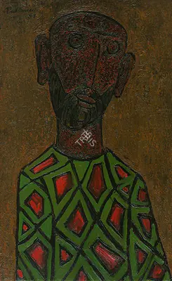 Akbar Padamsee (Artist), Untitled (Head), 1951, Painting