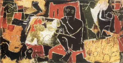 Husain, M. F. (Artist). Man. Oil on canvas, 1950 | Maqbool Fida Husain, 2008 | Painting | FineArts | 00495166