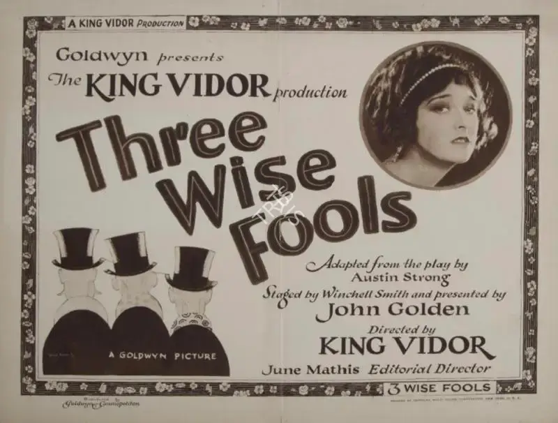 King Vidor (Director), Three Wise Fools, 1923, Lobby card