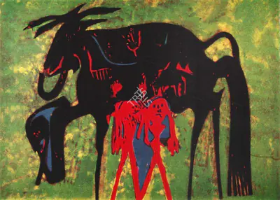 R. Varadarajan (Artist), Fantasy, 1966, Graphic Art