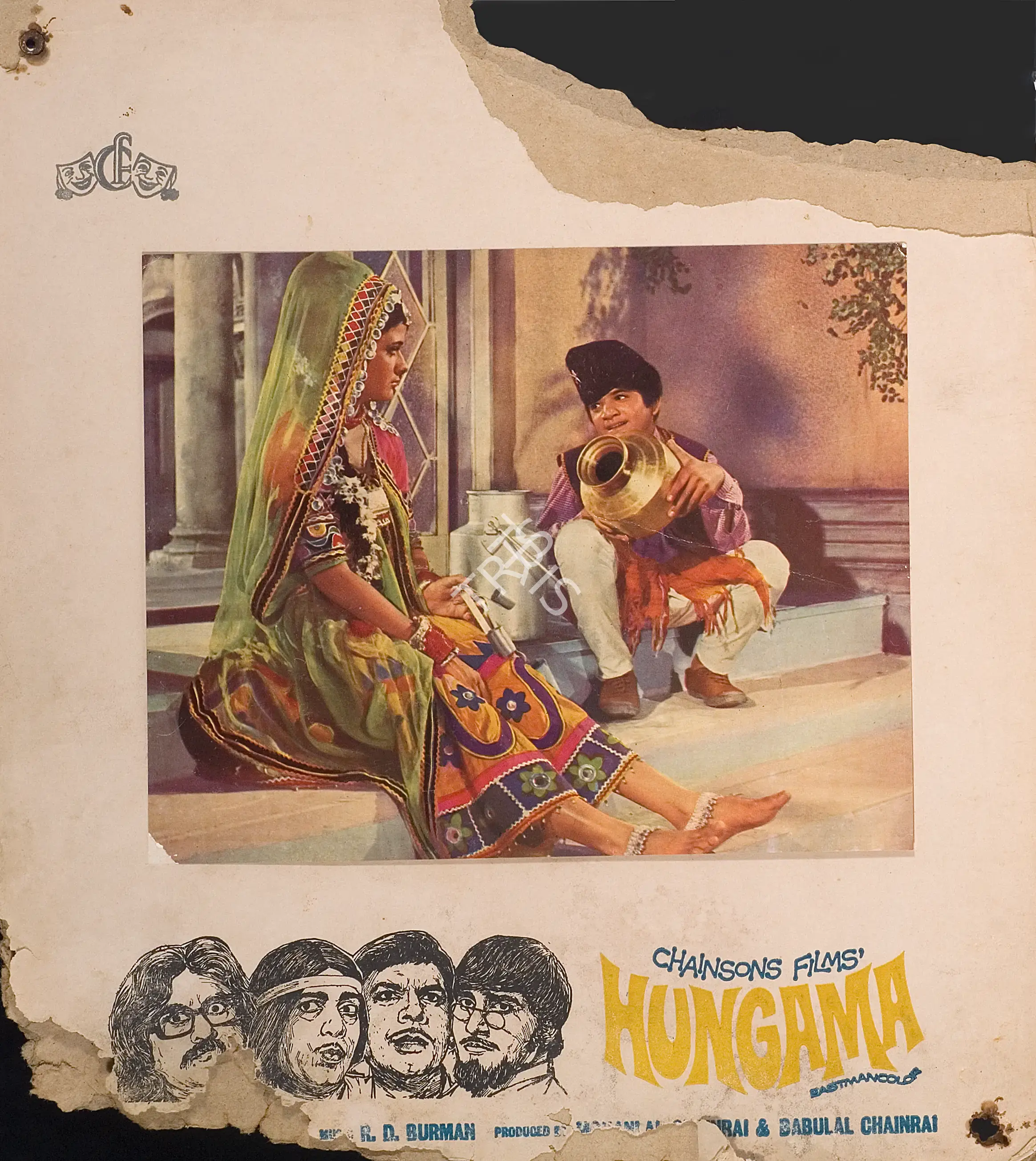 Babulal Chainrai (Producer), Hungama, 1971, Photographic Still Mounted on Lobby Card