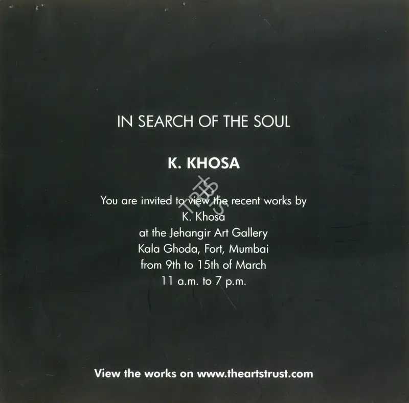 K. Khosa (Artist), The Works of K. Khosa's, Solo Exhibition Invitation
