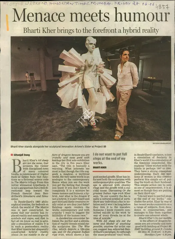 Gitanjali Dang (Reporter), Menace meets Humour, 2006, Newspaper Clipping