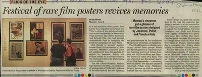 Pratik Ghosh (Reporter), Festival of rare film posters Revives Memories, 2007, Newspaper Clipping