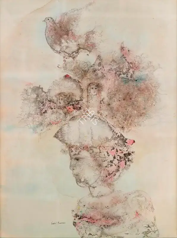 Sakti Burman (Artist), L'envol, 1988, Painting