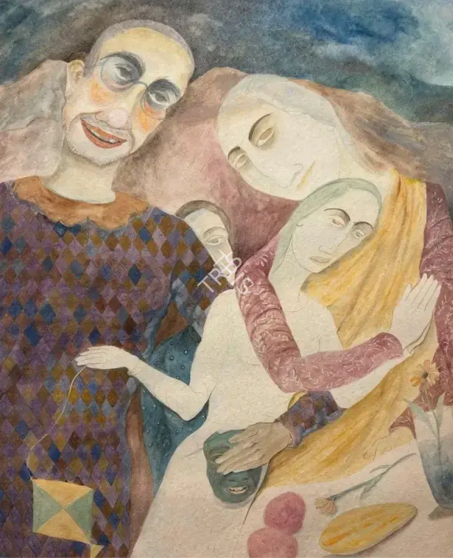 Lalitha Lajmi (Artist), Untitled (Figures), Painting