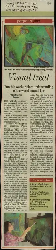 Falguni Banerjee (Reporter), Visual Treat, 2008, Newspaper Clipping
