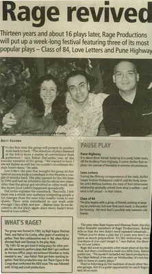 Aditi Sharma (Reporter), Rage Revived, 2005, Newspaper Clipping