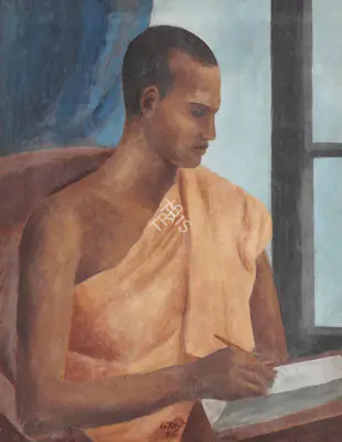George Keyt (Artist), Portrait of Pinnawela Dhirananda, 1932, Painting