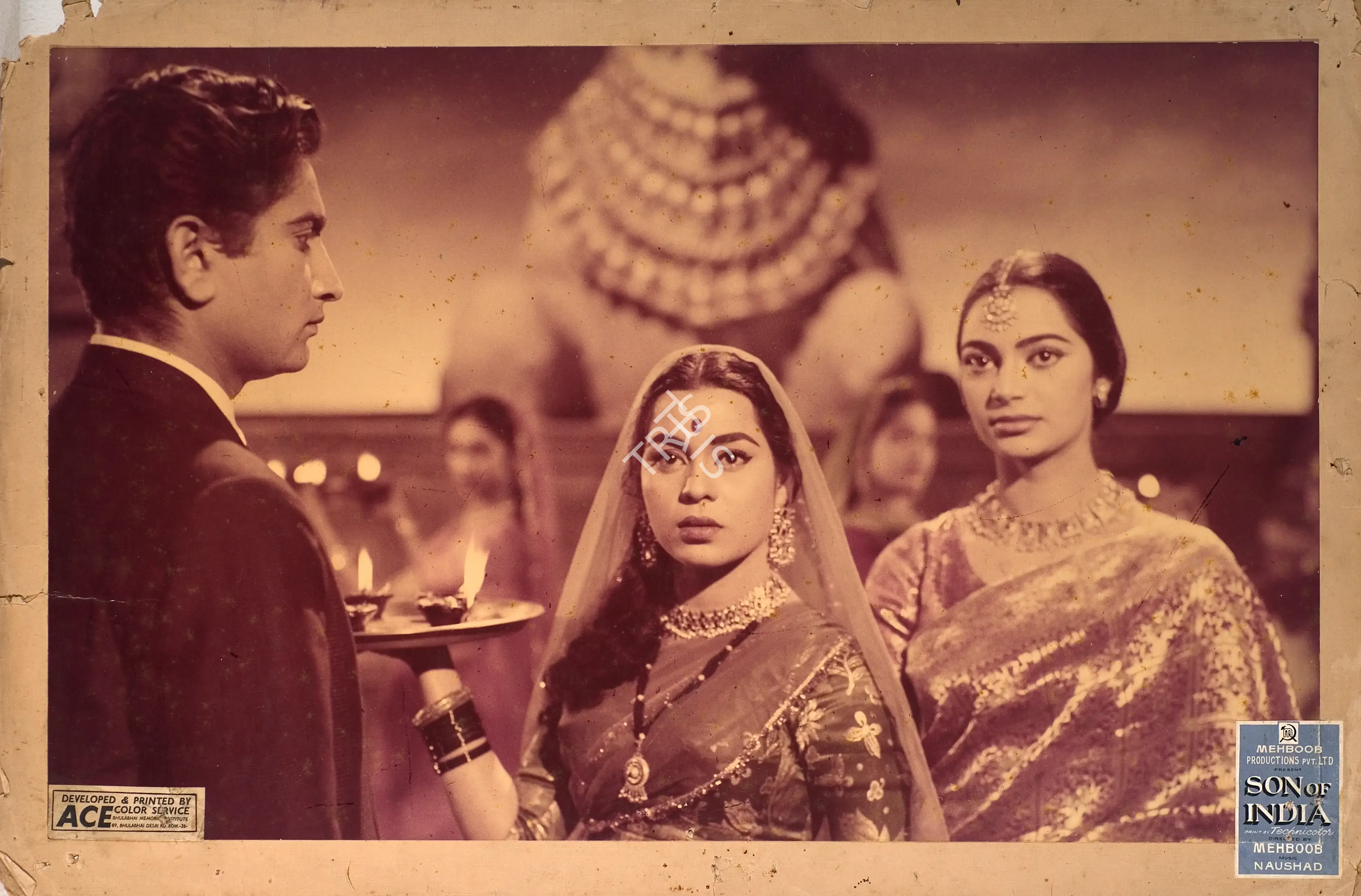 Mehboob (Producer), Son Of India, 1962, Photographic Still Mounted on Lobby Card
