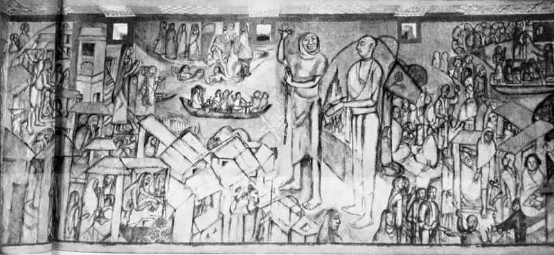 Benode Behari Mukherjee (Artist), Mediaeval Saints, 1947, Painting