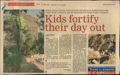 K.V. Krishna Rajendra (Reporter), Kids Fortify their day out, 2005, Newspaper Clipping