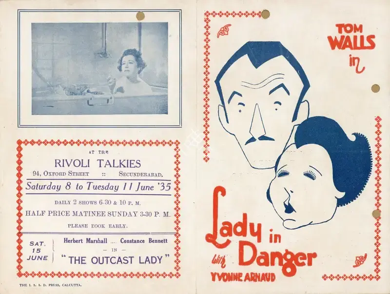 Tom Walls (Director), Lady in Danger, 1934, Handbill