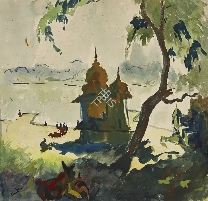 H.A. Gade (Artist), Nasik, 1960, Painting