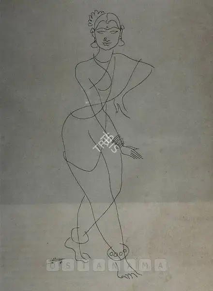 K.K. Hebbar (Artist), Untitled, 1961, Drawing