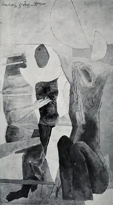M.F. Husain (Artist), Cage 1, 1974, Painting
