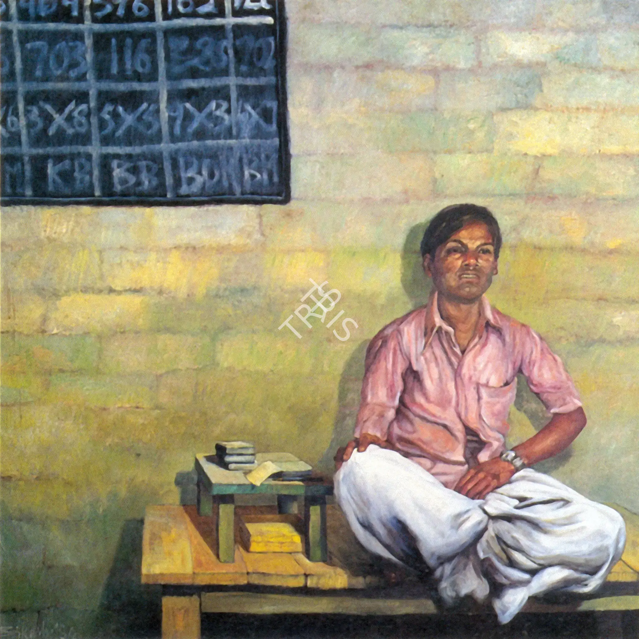 Bikash Bhattacharjee (Artist), Santu The Penciller, 1984, Painting