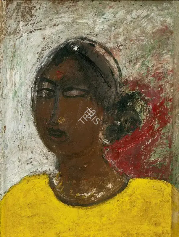 Mookherjea, Sailoz (Artist). Portrait of Relation, c.1940 | Painting, AG.Onl/20.12.20, 2020 · Asta Guru