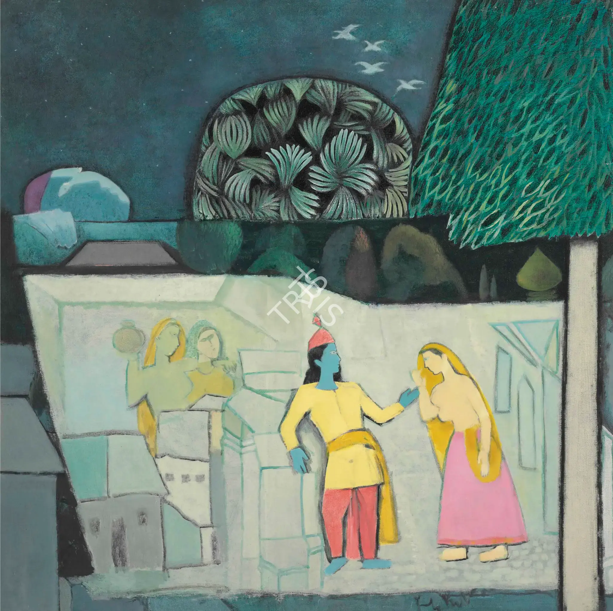K.S. Kulkarni (Artist), Untitled (Vrindaban), 1976, Painting