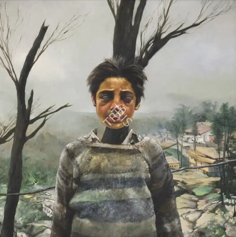 Bhattacharjee, Bikash (Artist). Boy from Simla, 1982 | Painting, Sa.Del/16.09.23, 2023 · Saffronart