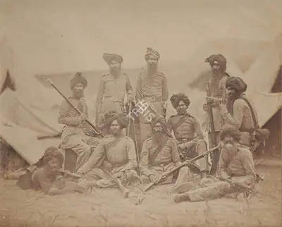 Felice Beato (Photographer), Sikh Troops, 1858, Antiquarian Photograph
