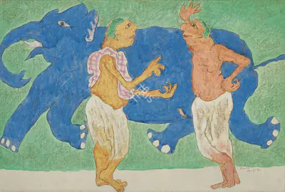 Ambalal, Amit (Artist). Untitled, 1990 | Painting, Pu.Mum/06.03.25, 2025 · Pundole