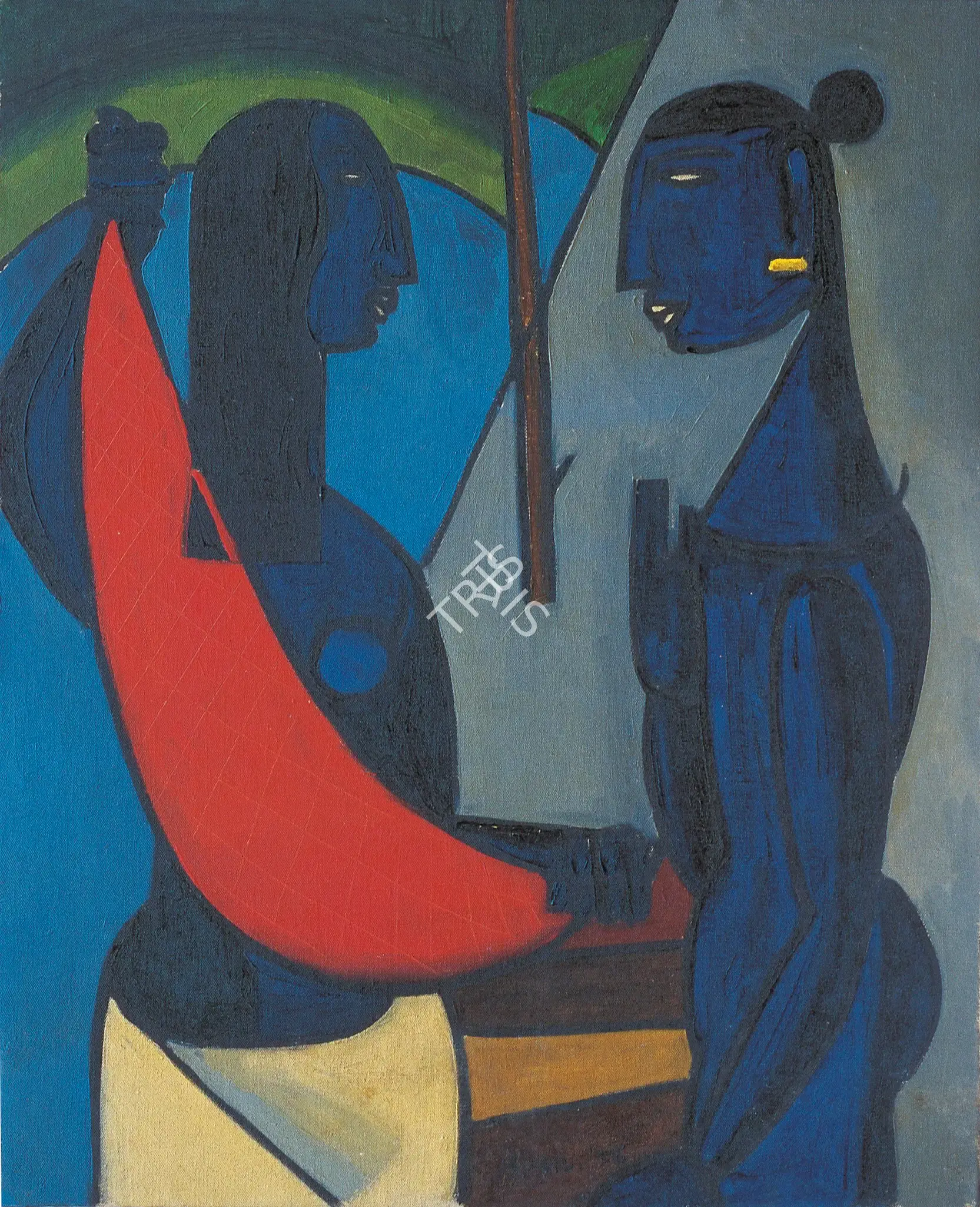 Biren De (Artist), Man & Woman, 1956, Painting