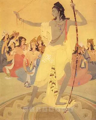 Chughtai, M.A.R. (Artist). Arjuna As A Victor, 1930 | Painting, Ch.NeY/23.03.10, 2010 · Christie's