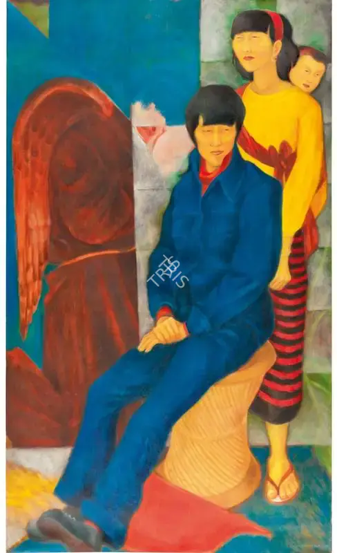A. Ramachandran (Artist), Portrait of Naga Family, 1984, Painting