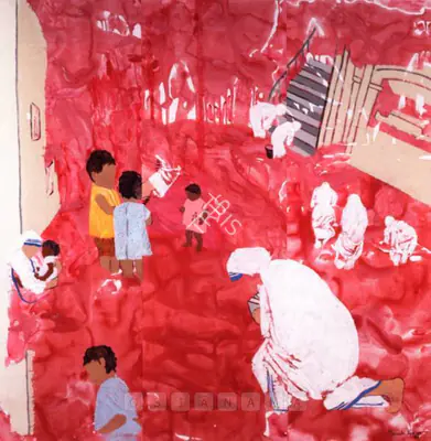 Sunita Kumar (Artist), Untitled (Mother Theresa) Triptych, 2007, Painting