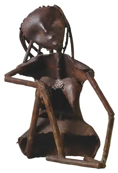 Somnath Hore (Artist), Seated Girl, 1981, Sculpture