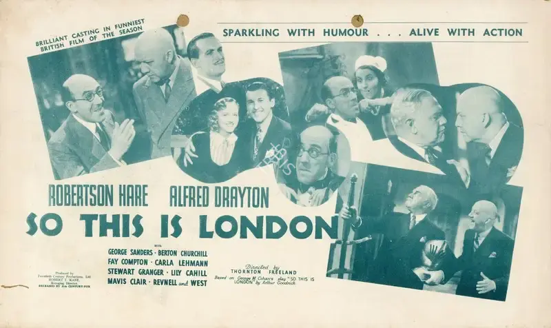 Thornton Freeland (Director), So This Is London, 1939, Handbill