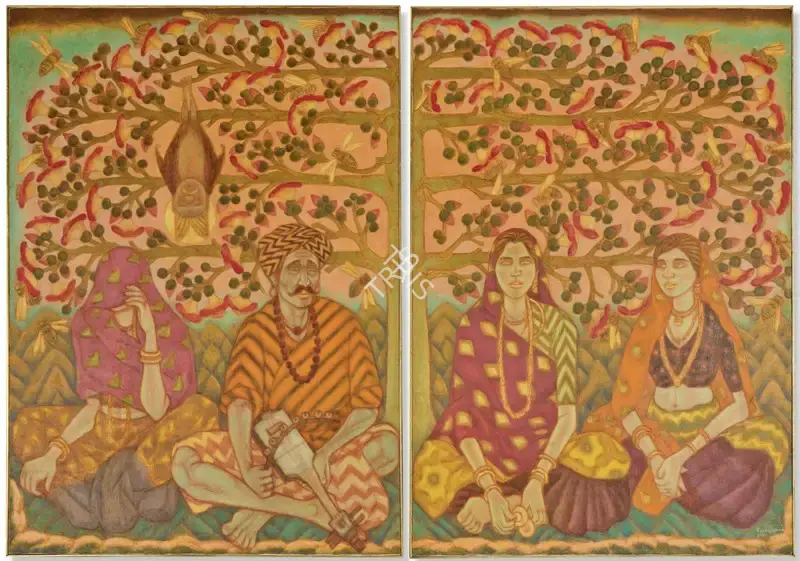 Ramachandran, A. (Artist). Visions of Ramdev, Song of the Shimbul Tree, 2001 | Painting, Bon.Lon/10.12.24, 2024 · Bonhams