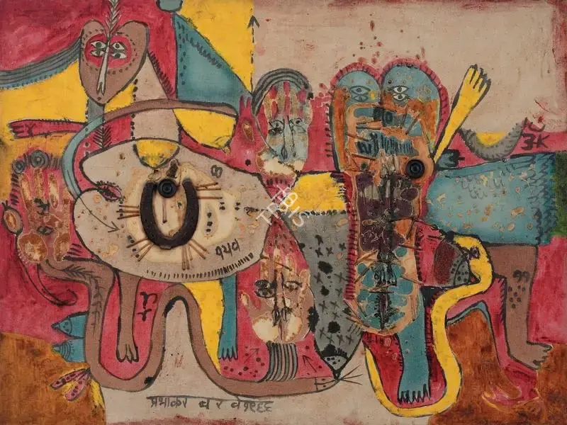 Barwe, Prabhakar (Artist). Untitled, 1966 | Painting, Os.Mum/07.04.17, 2017 · Osian's