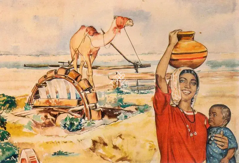 Anna Molka Ahmed (Artist), A Sindhi Woman And Child Near Thatta, Painting
