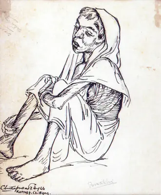 Chittaprosad (Artist), Untitled, 1944, Drawing