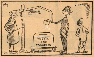 Basu Chatterjee (Cartoonist), Vote for Congress, 1951, Cartoons