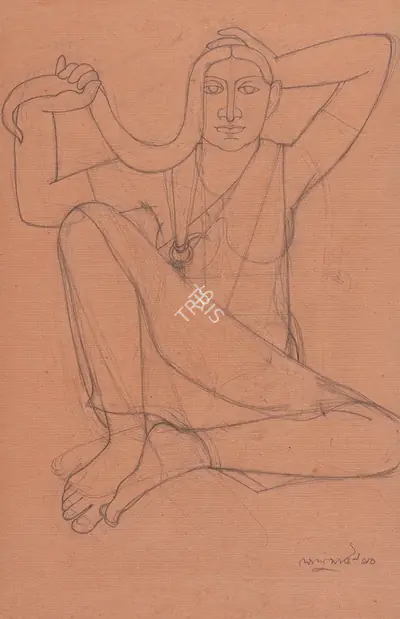 Lalu Prasad Shaw (Artist), Untitled, 1990, Drawing