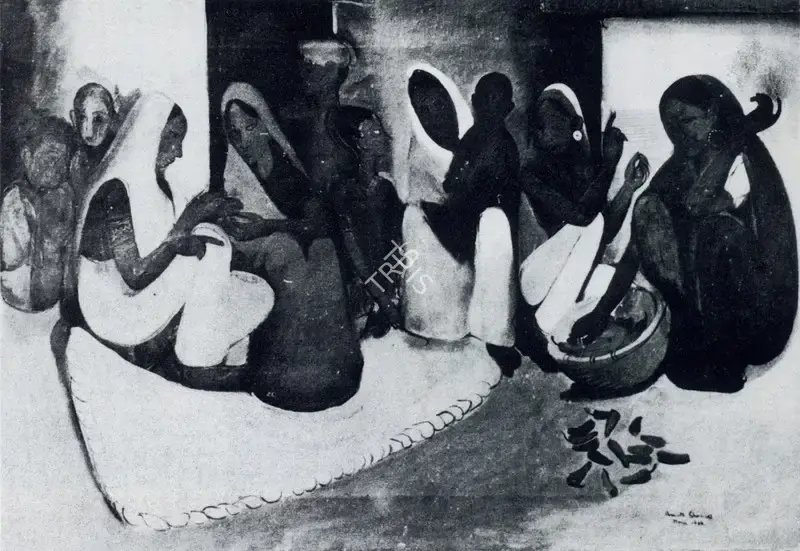 Amrita Sher-Gil (Artist), Village Group, 1938, Painting