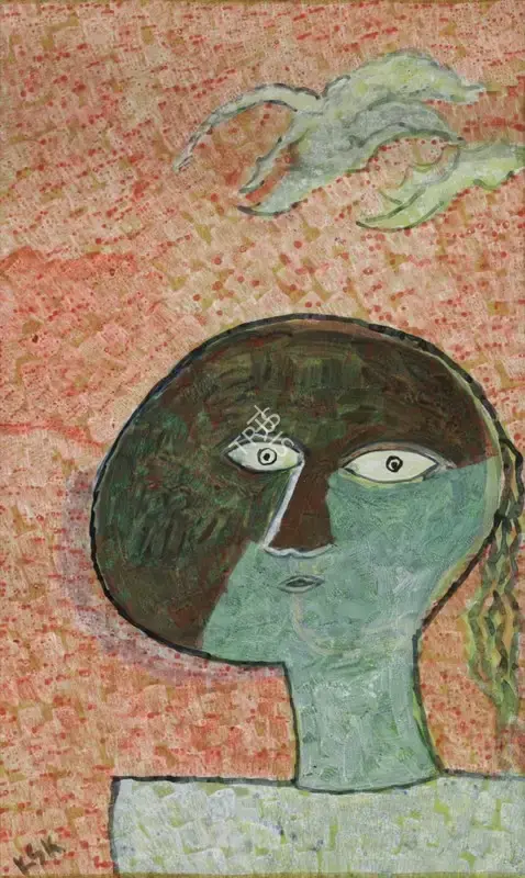 K.S. Kulkarni (Artist), Untitled (Dreaming Angels), 1971, Painting