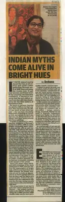 Archana Khare (Reporter), Indian Myths come Alive in Bright Hues, 2010, Newspaper Clipping