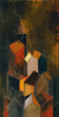 Akbar Padamsee (Artist), Untitled (Cityscape), 1957, Painting