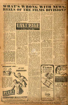 Khwaja Ahmad Abbas (Columnist), What's Wrong With News-Reel of the Films Divison, 1950, Essay